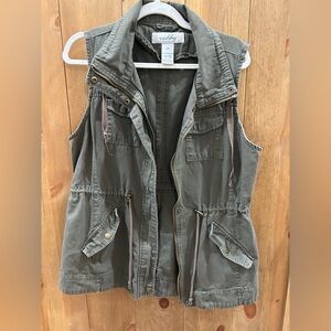 Sebby Olive Green Utility Vest